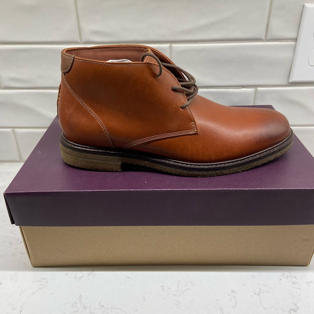 Johnston & Murphy Men's Copeland Chukka Boot Red Brown Oiled Full Grain Size 9